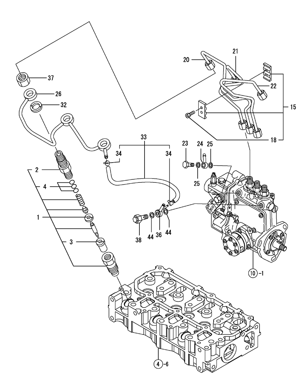 Yanmar Engine Fuel Injection Valve Diagram and Parts List for 46G 4X4-1I019G-Before-37AKD710 Cub Cadet Lawn Tractor Accessories